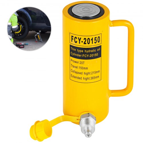 Hydraulic Cylinder Jack, Stroke Single Acting Solid Ram, Heavy-Duty Portable Hydraulic Lifting Cylinder, Quick Connector