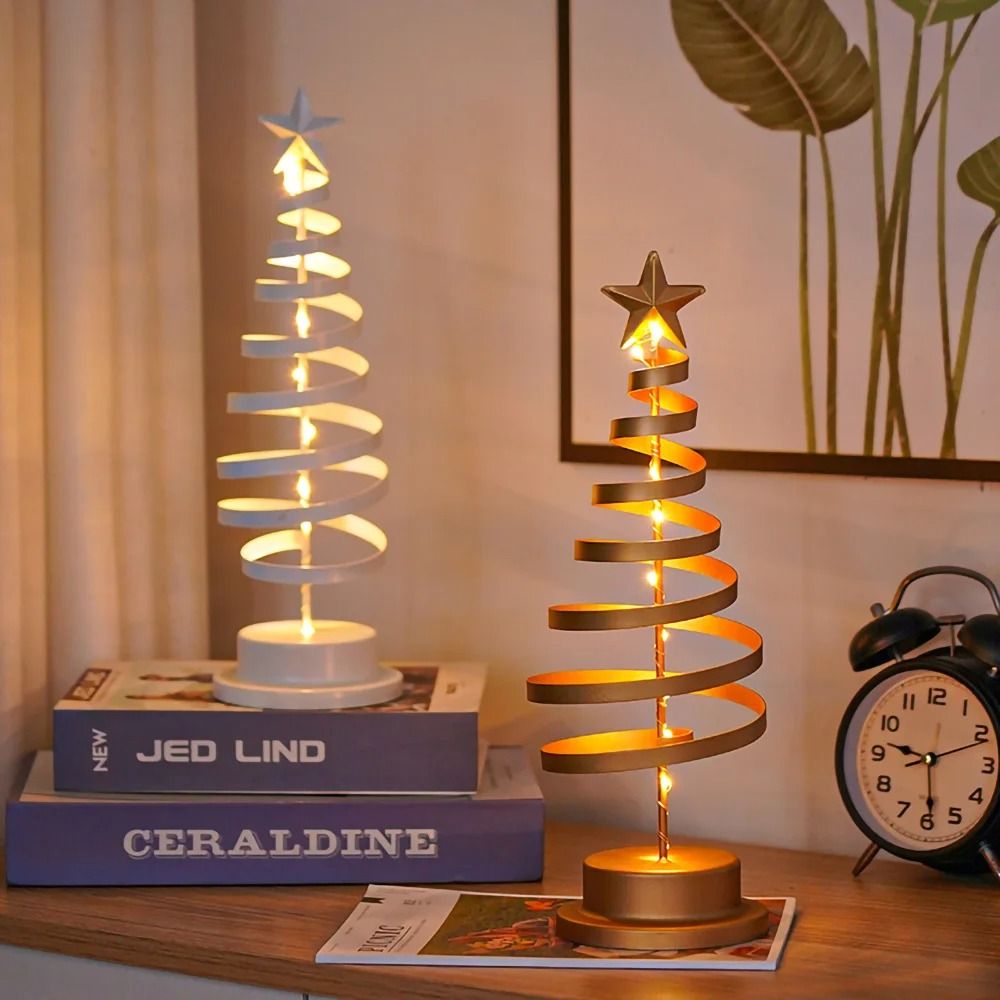 Spiral-Glow Metal Fairy Tree Lamp
