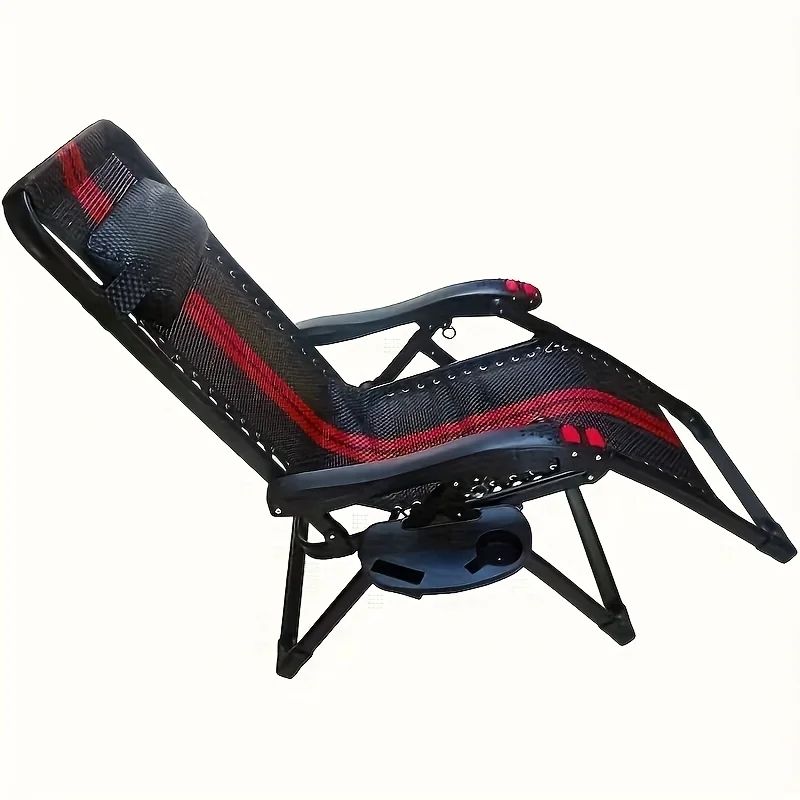 Portable Folding Chair Side Table with Cup Holder and Snack Tray