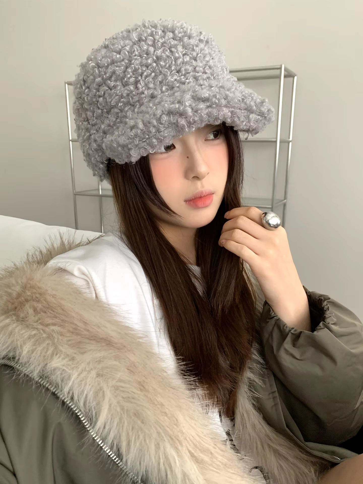 Korean Style Plush Warm Autumn Winter Women's Baseball Cap