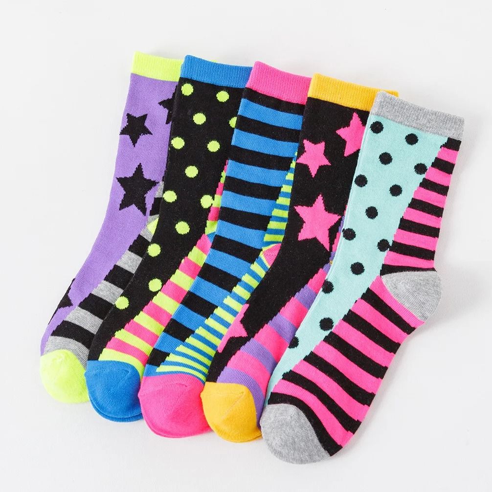 Star Pattern Casual Socks for Women 5 Pair Set
