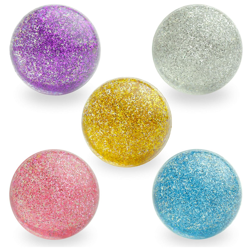 Glitter Marble Bouncy Balls for Kids Party Favors Fun Rubber Bounce Toys
