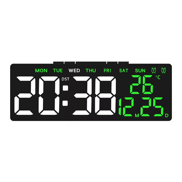 USB LED Digital Alarm Clock with Temperature & Dual Alarm – Modern Desk Clock with Auto Dimming & Snooze (12/24H Display