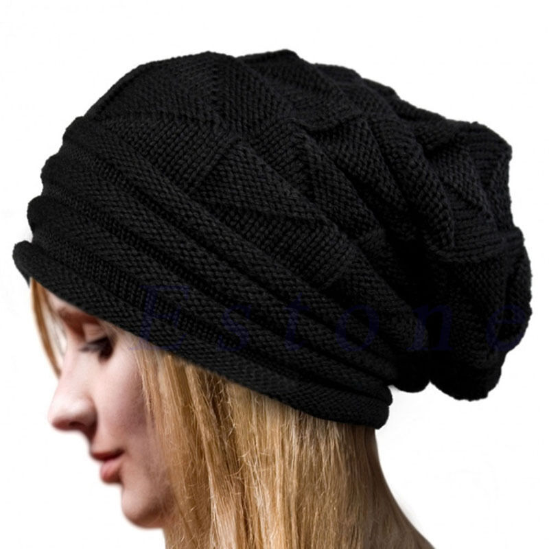 Oversized Knitted Baggy Beanie for Winter | Unisex Wool Ski Slouchy Hat