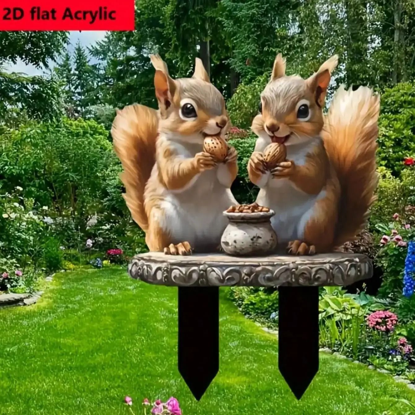 Classic Bohemian Squirrel Garden Stake Animal Themed Outdoor Decoration