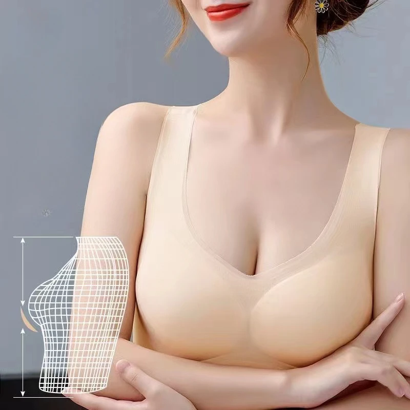 Seamless Wireless Bra for Women, Ultra-Thin Breathable Sleep Bralette, Plus Size Summer Sports Bra Vest Underwear Top