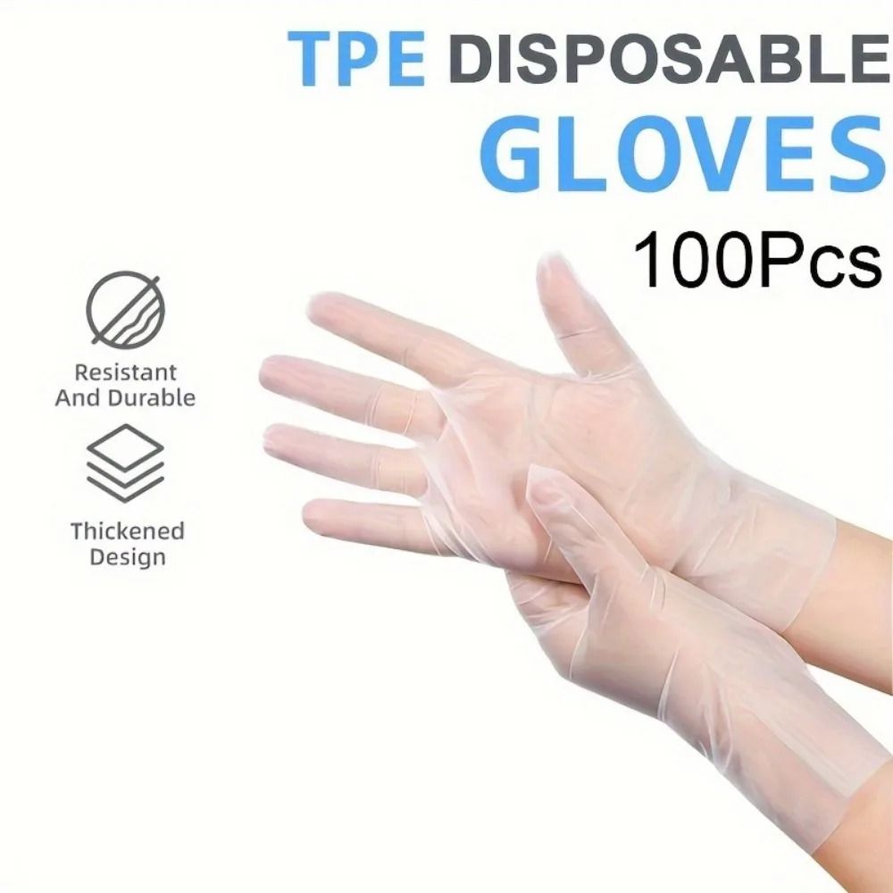 100-Piece Premium TPE Disposable Gloves