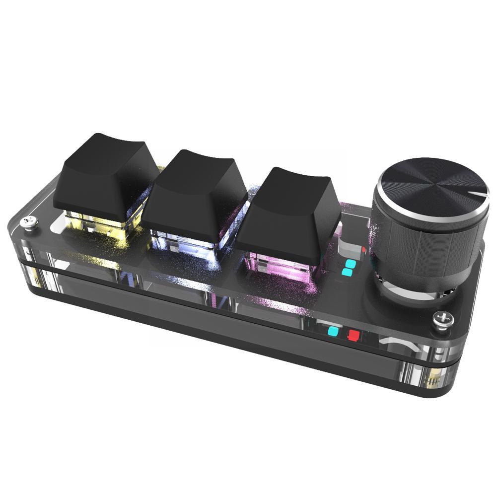 RGB Mini Gaming Mechanical Keyboard - Custom Red Switch Knob, Bluetooth & Wired, Programmable Keys