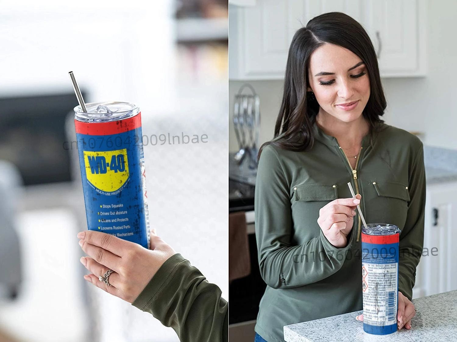 WD40 Mechanic Stainless Steel Vacuum Insulated Tumbler – Double Wall Coffee Mug with Lid & Straws