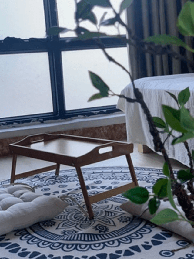 Foldable Bed Tray Table with Adjustable Laptop Stand and Breakfast Surface