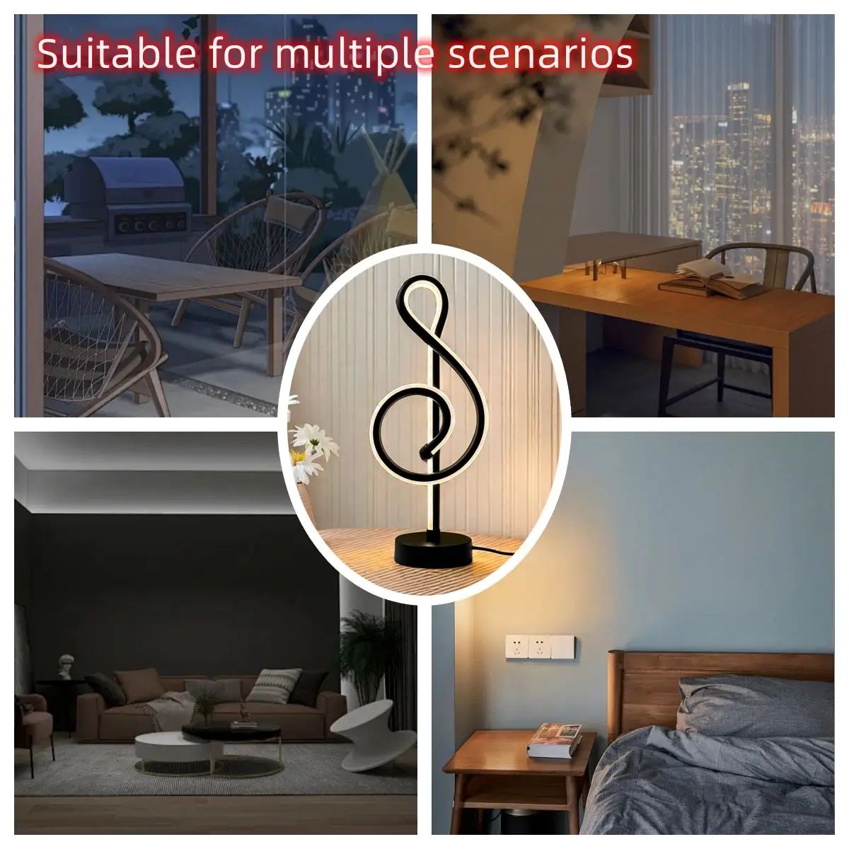 Musical Note LED Dimmable Table Lamp