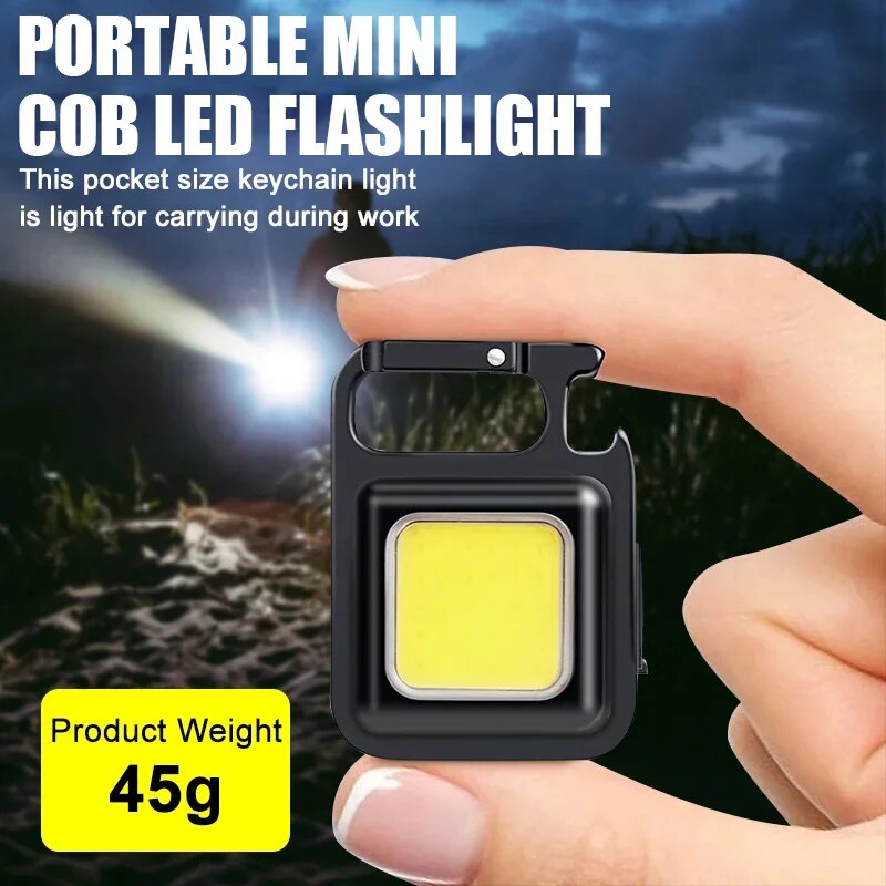 Portable Mini LED Flashlight: USB Rechargeable Keychain Light for Outdoor Emergency Camping