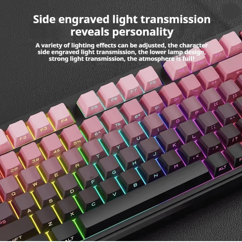 EWEADN GS75 RGB Gaming Keyboard with Knob and Side Printed Gradient Keycaps