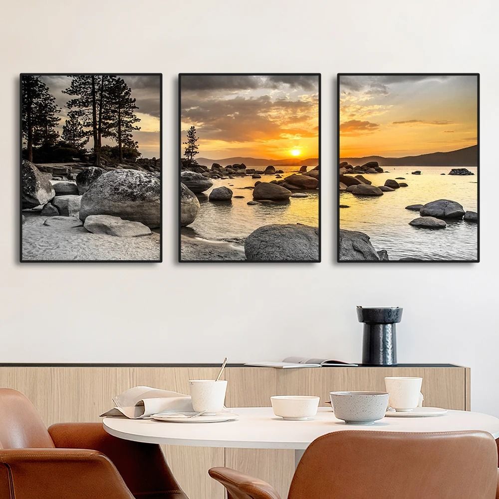 Sunset Sea Beach Natural Landscape Canvas Wall Art Home Decoration