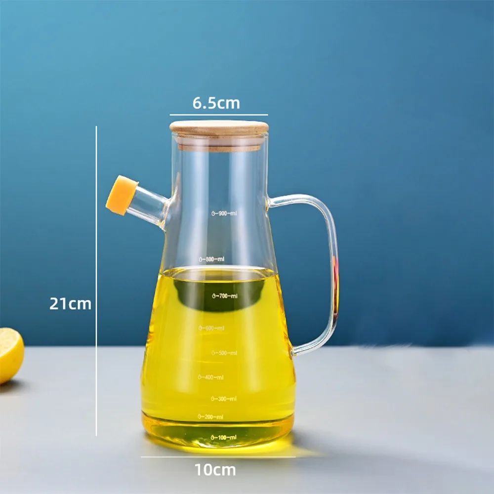 Large Capacity Glass Oil Dispenser Bottle Leak Proof 1000ml