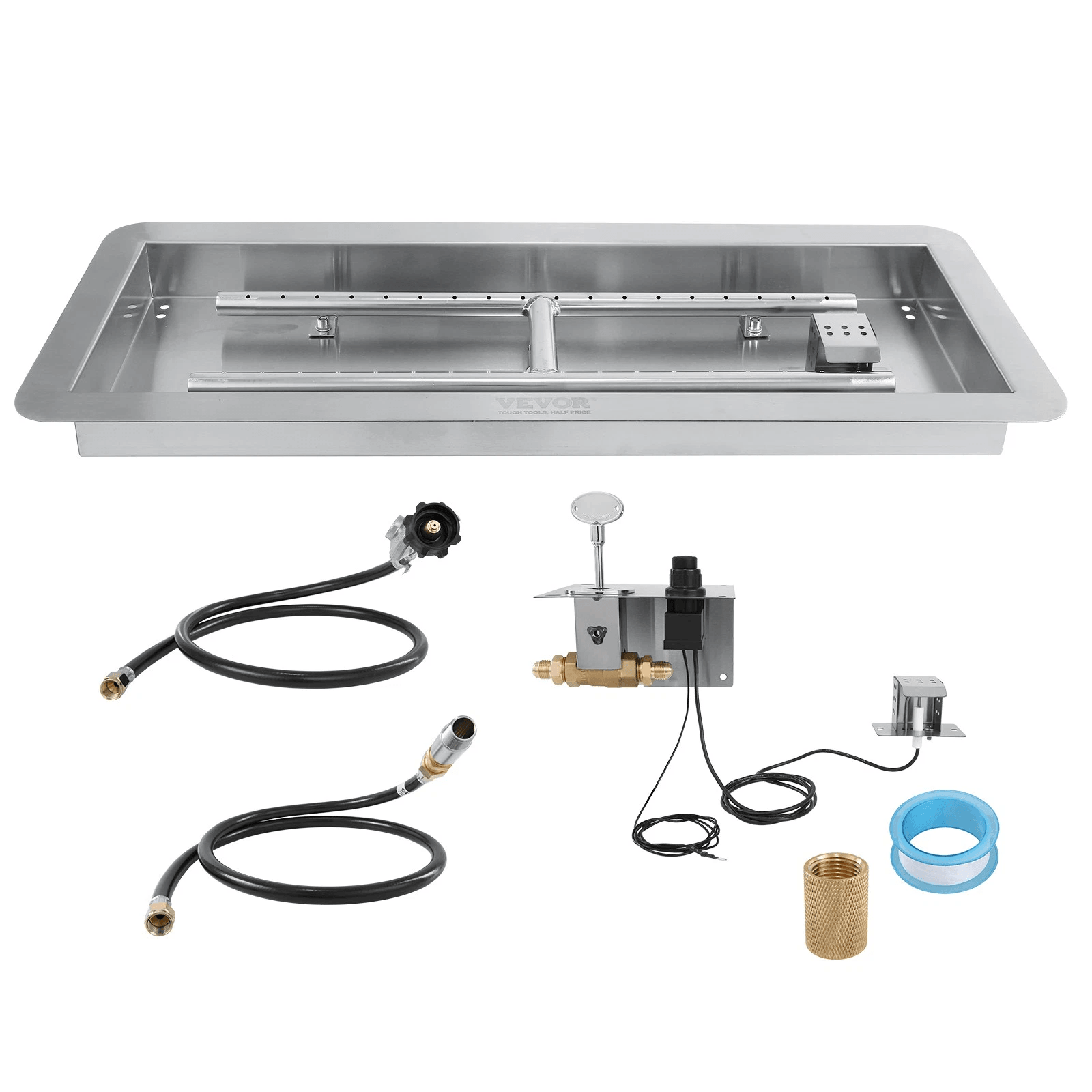 Drop in Fire Pit Pan with H Shape Burner Kit BTU for Outdoor Heating