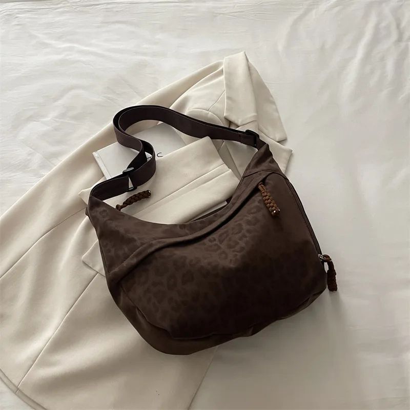 Leopard Print Crossbody Bag – Large Capacity Womens Hobo Shoulder Bag