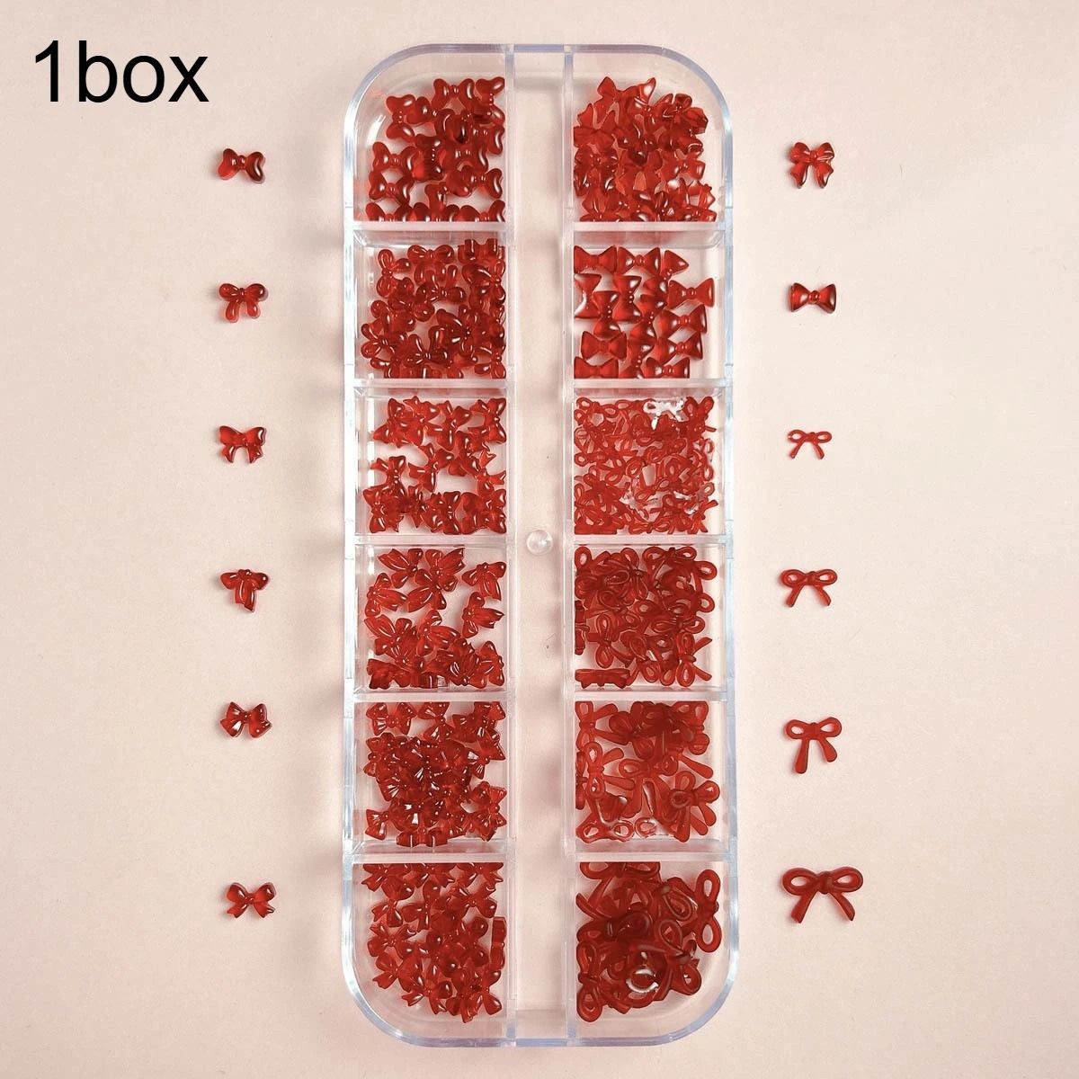 French Style Nail Art Accessories Mini Wine Red Bow DIY Nail Decorations