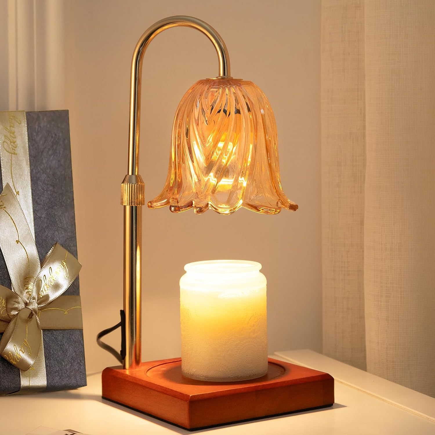Aromatherapy Lamp with Timed Temperature Adjustment, American Retro Melted Wax Lamp for Bedroom