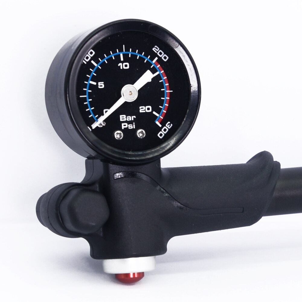 Portable High-Pressure Bike Air Pump with Gauge for Fork & Rear Suspension.