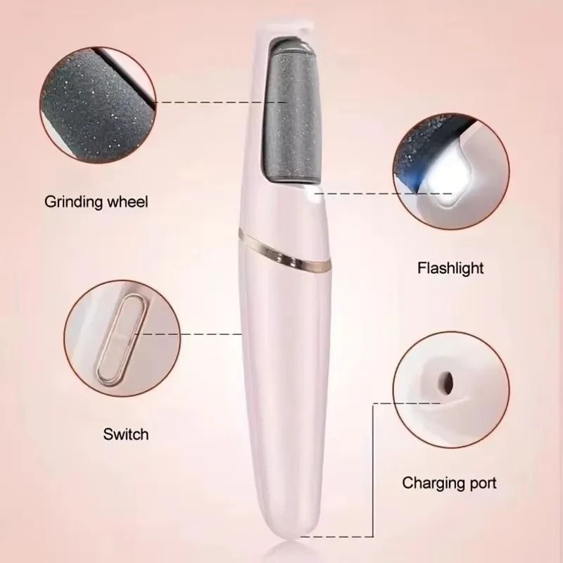 SmoothStep Electric Foot Callus Remover USB Rechargeable Automatic Pedicure Foot Grinder with Dual Roller Heads