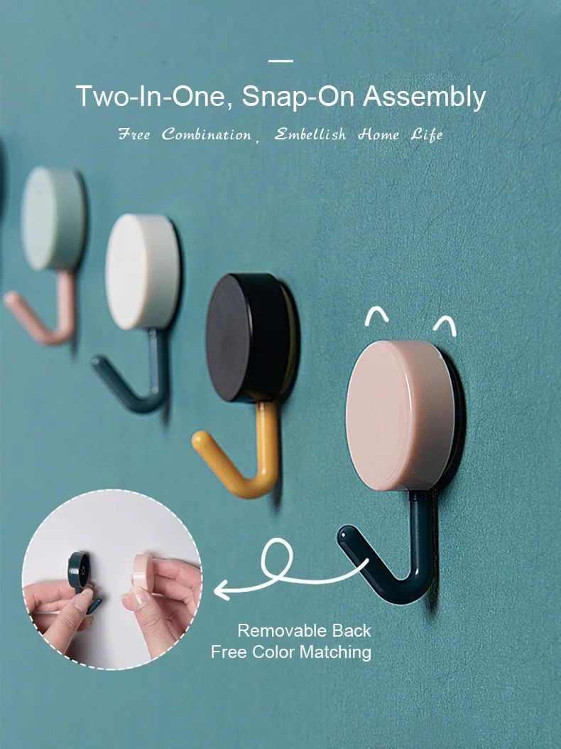 10-Pack Strong Self-Adhesive Wall Hooks