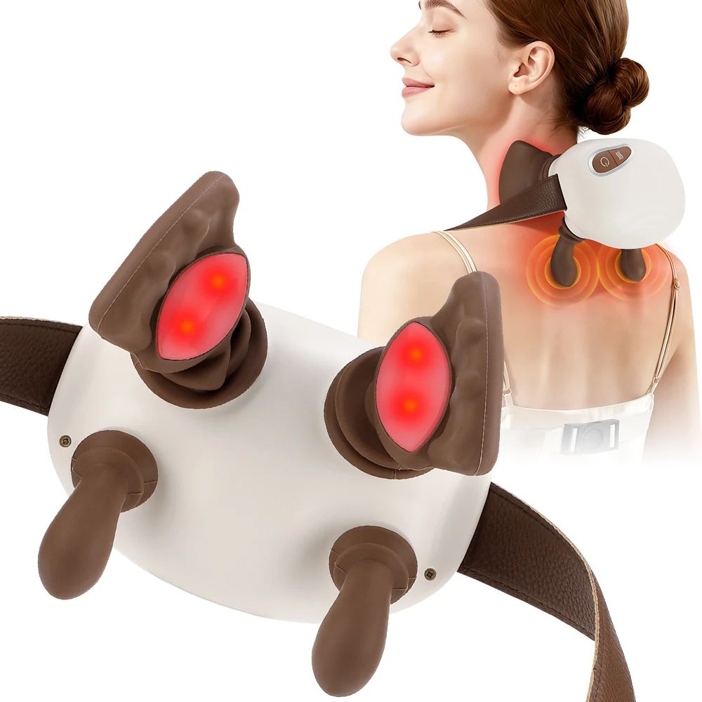 4D Neck and Shoulder Massager with Heat Wireless Kneading Shawl