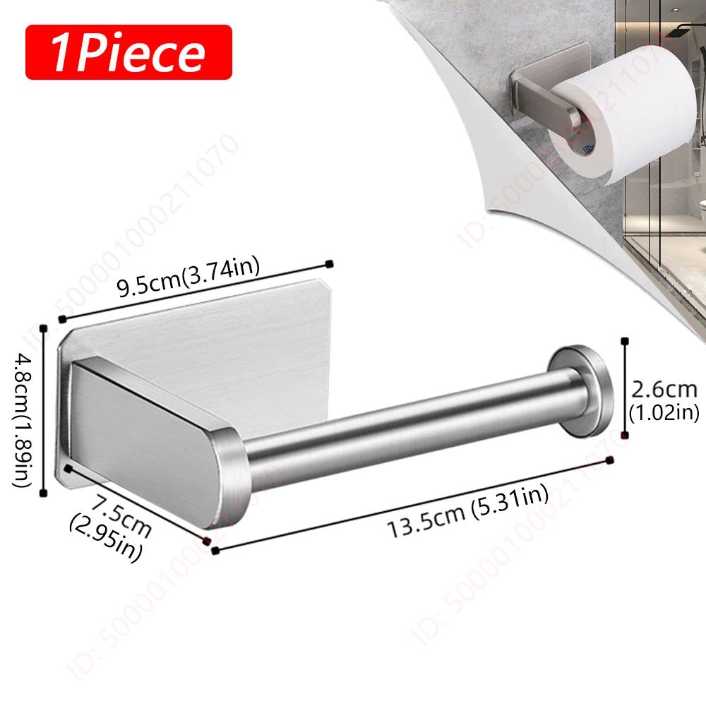 FlexMount Adhesive Toilet Paper Holder – Wall Mounted Bathroom Paper Towel Rack (1–2PCS)