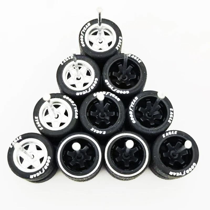 1/64 Scale Custom Alloy Wheels and Rubber Tires