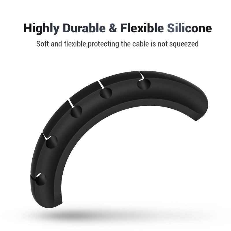 Silicone Desk Winder, USB Cable Holder Clips, Cord Organizer Self-Adhesive Tidy Management