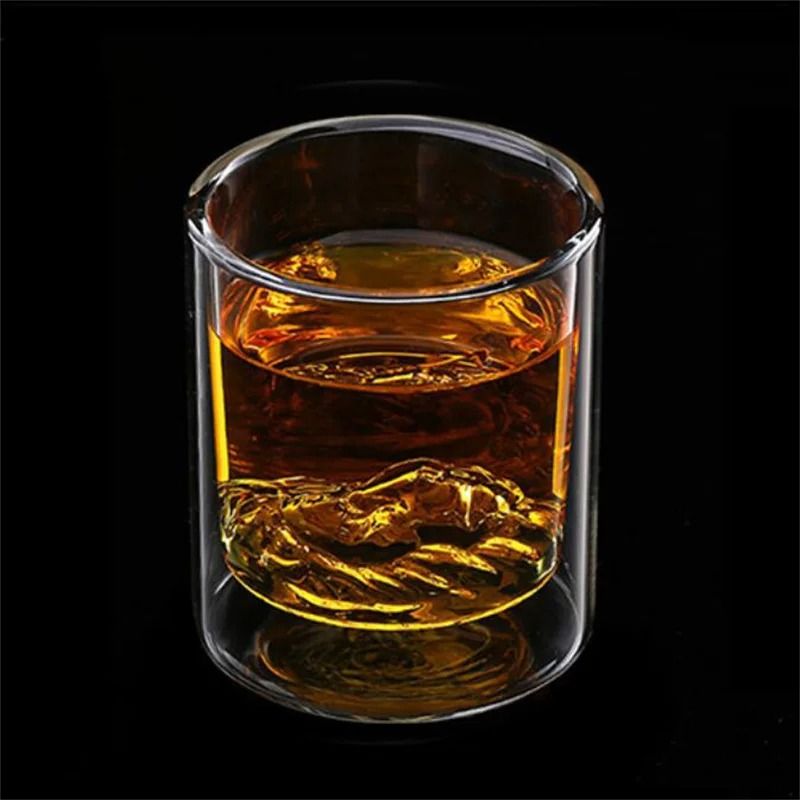 Creative Lion Head Double Wall Glass Whiskey and Spirits Mug