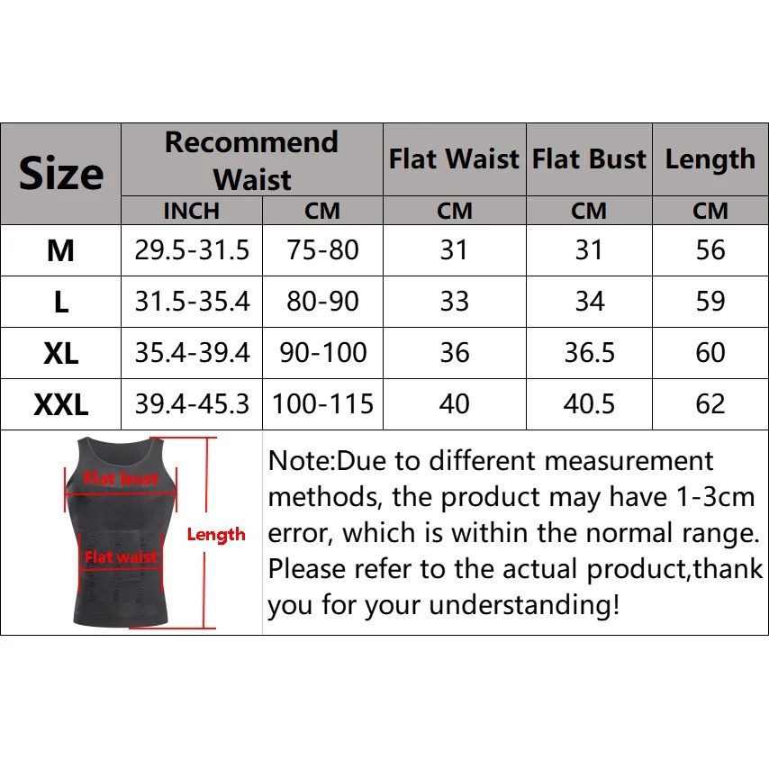 Mens Compression Vest Slimming Body Shaper Waist Trainer Tank Top