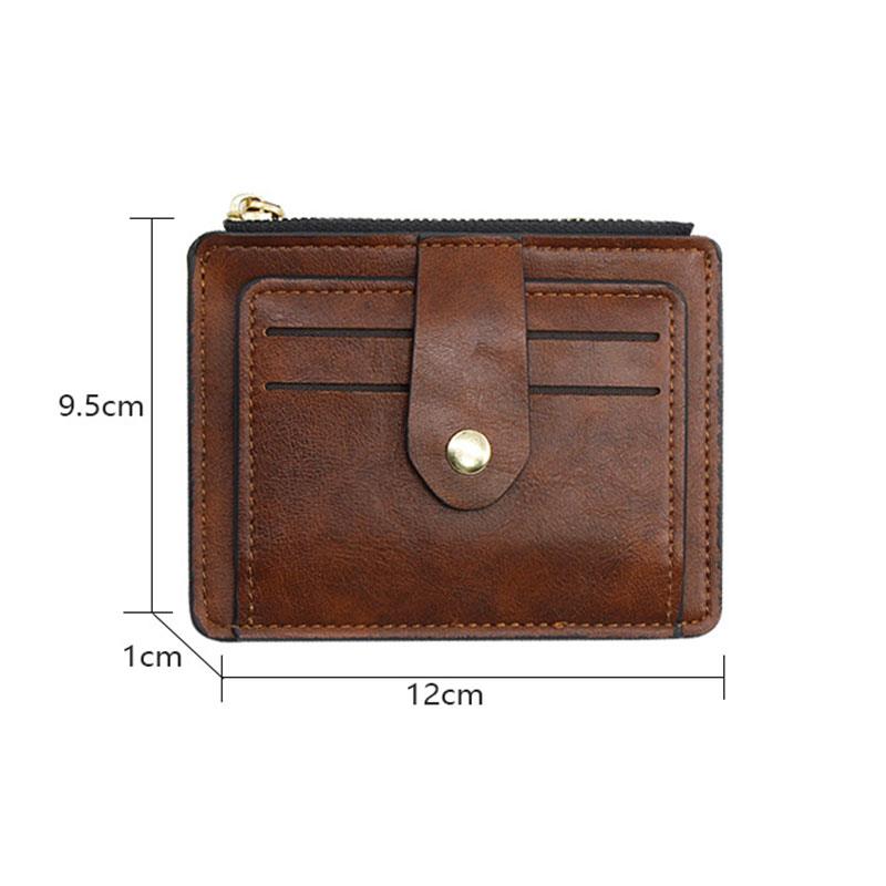 Luxury Slim Leather Wallet with Coin Pocket Mens Credit & ID Card Holder