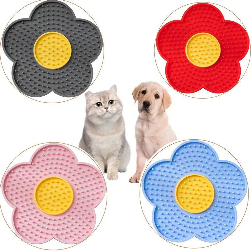 Sunflower dog lick mat Silicone slow feeder mat for Cats and Dogs