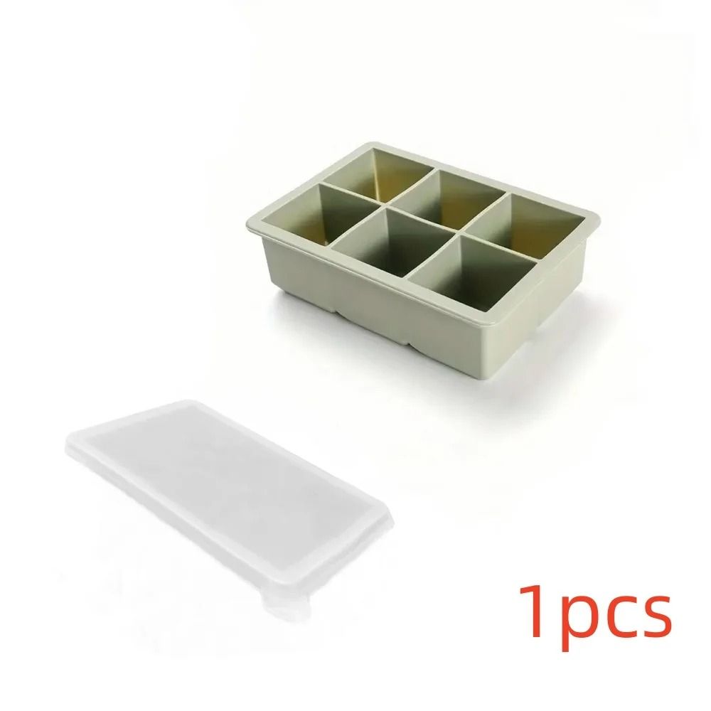Premium Stackable Large Square Ice Cube Tray with Spill-Proof Lid