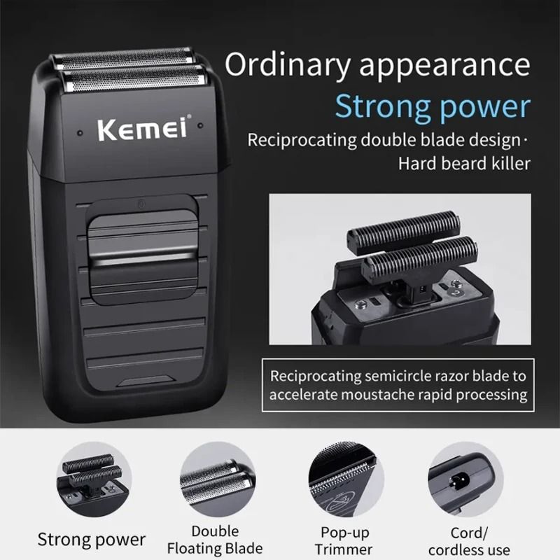 Professional Mens Hair Clipper Kit Rechargeable Electric Trimmer and Shaver