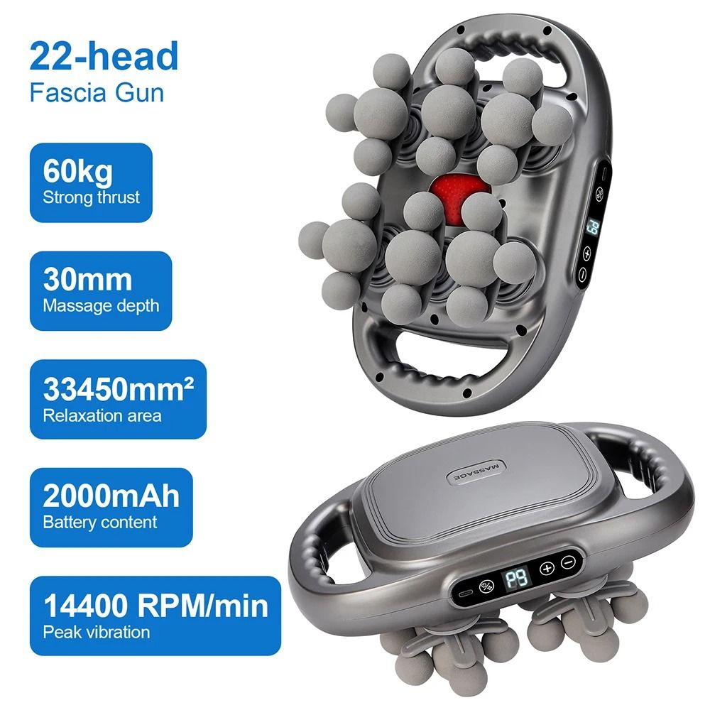 Product Name 22 Head Fascia Gun High Frequency Vibration Body Massage Gun