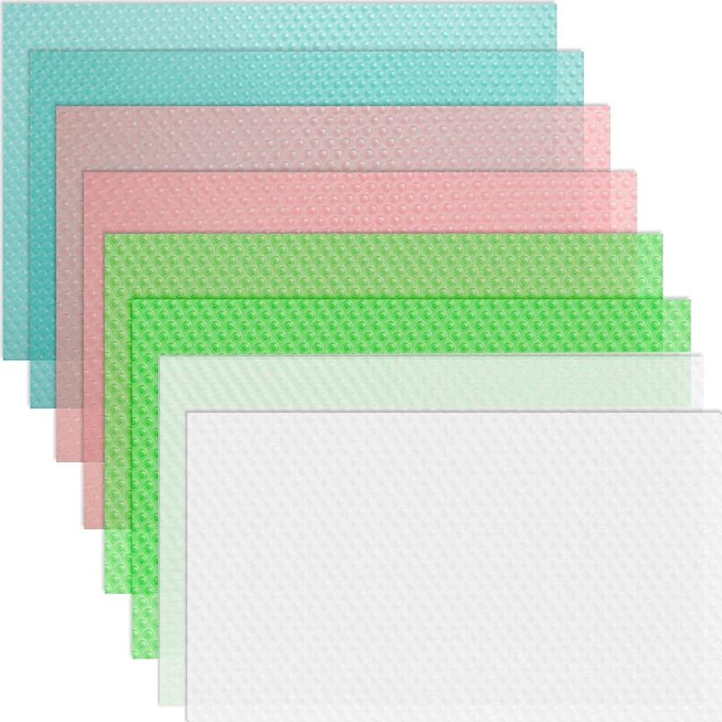 4PCS 17.7 x 11.8 in EVA Fridge Mats and Refrigerator Shelf Liners, Washable Waterproof Cut-to-Fit