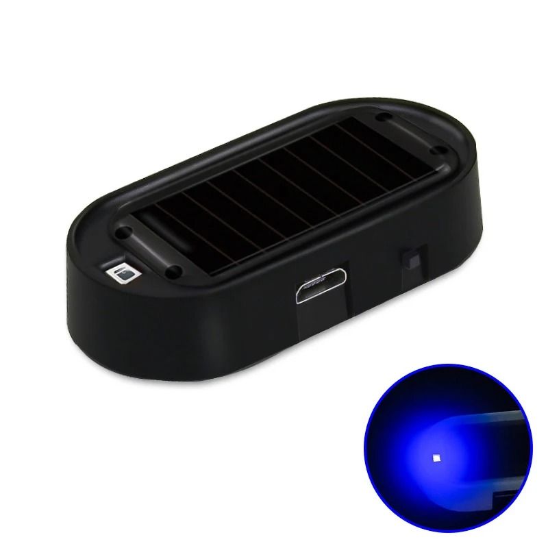 Solar Powered Dummy Car Alarm LED Security Warning Light Set