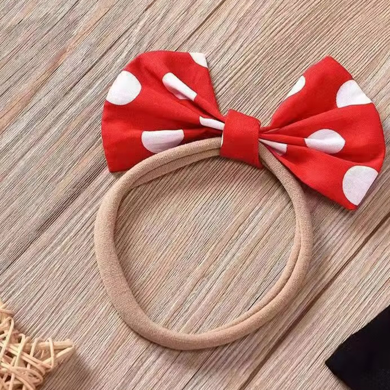 Minnie Mouse Girl Set, Summer Birthday Costume, Baby Clothing Set with Polka Dot Suspender Skirt and Bow Headband Skirt