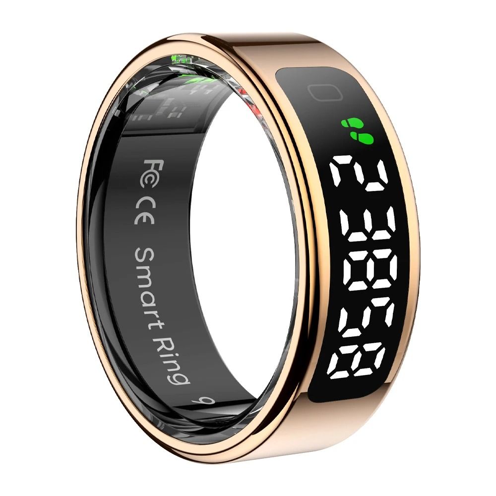 Smart Ring with Display Screen and Wireless Charging Waterproof Fitness Health Tracker