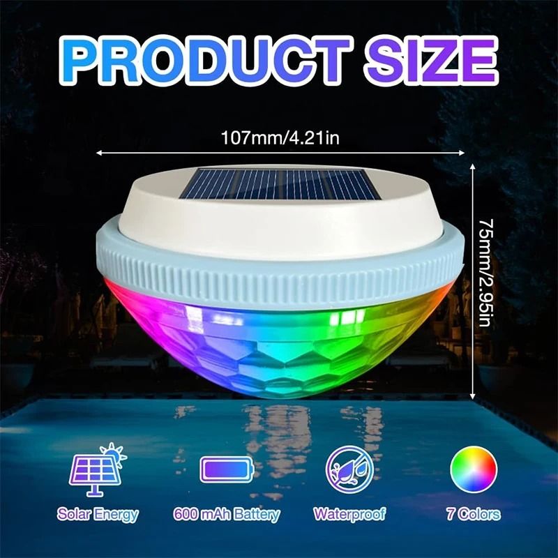 Floating Solar Pool Light and RGB Underwater Pond Decoration