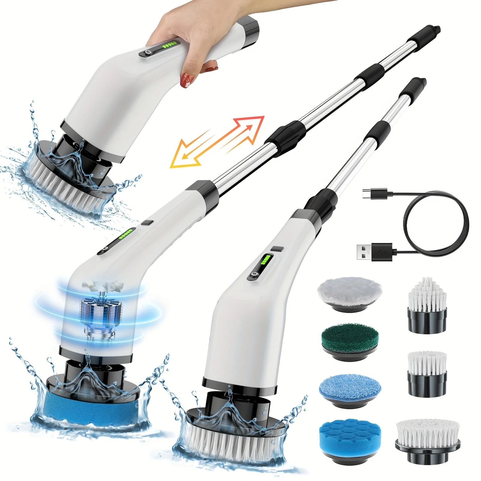 Multifunctional Electric Cleaning Brush with Long Handle
