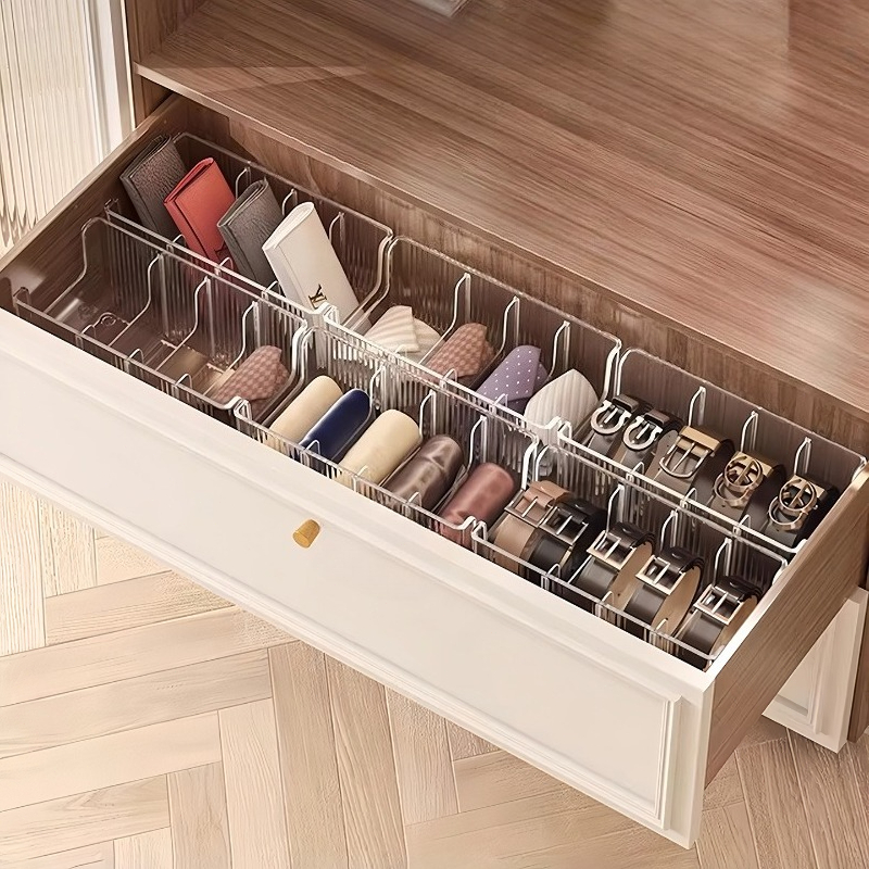 Drawer Organizer Box Clear Compartment Storage Box for Kitchen Bedroom Vanity