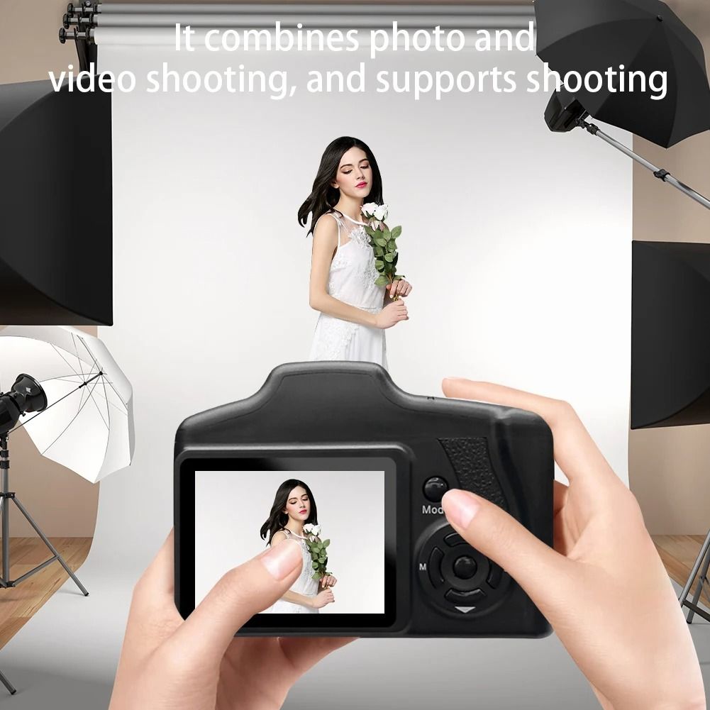 16MP Digital Camera Compact Vlogging Camera with 16X Zoom and LCD Screen