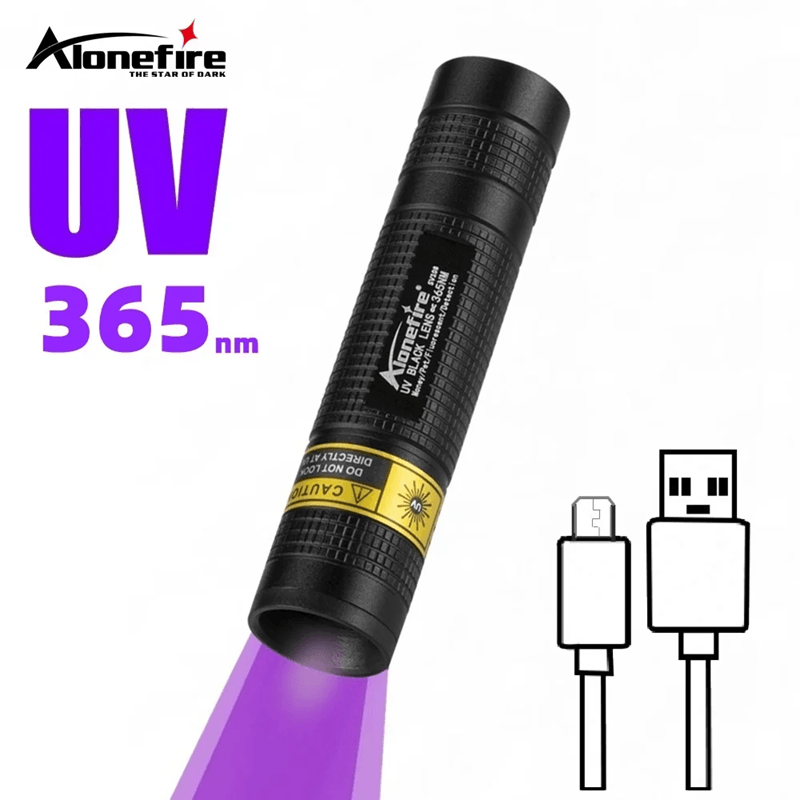 UltraSpot Rechargeable UV Blacklight Flashlight