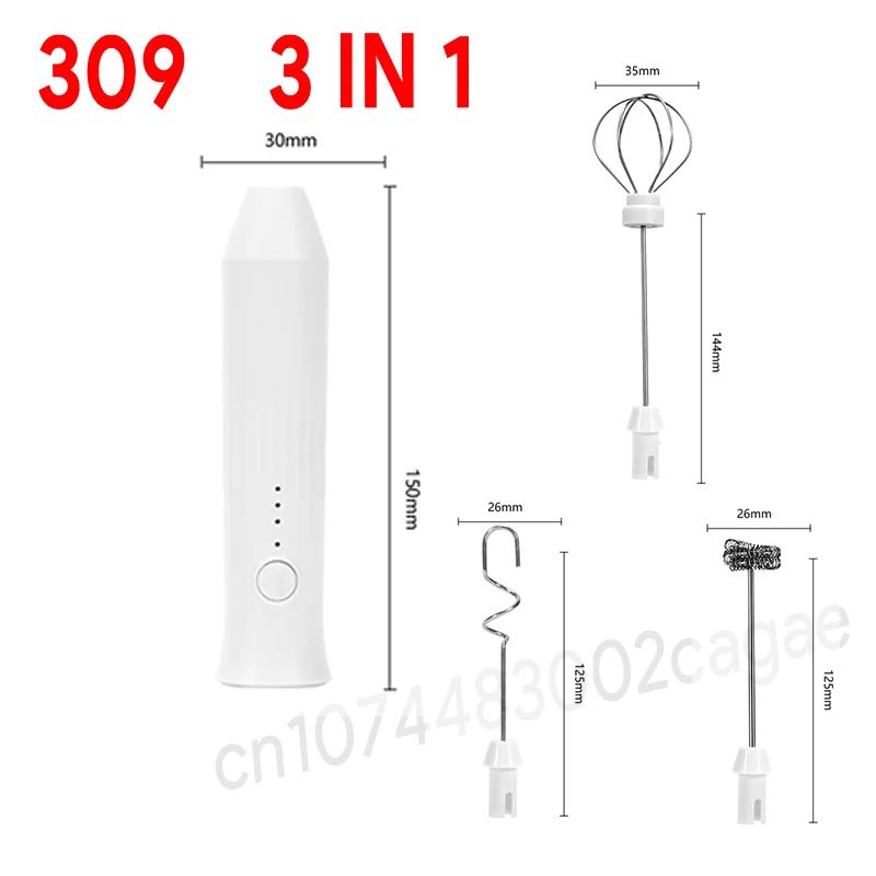 Rechargeable 3-Speed Electric Milk Frother & Egg Beater – Handheld Coffee Foam Maker