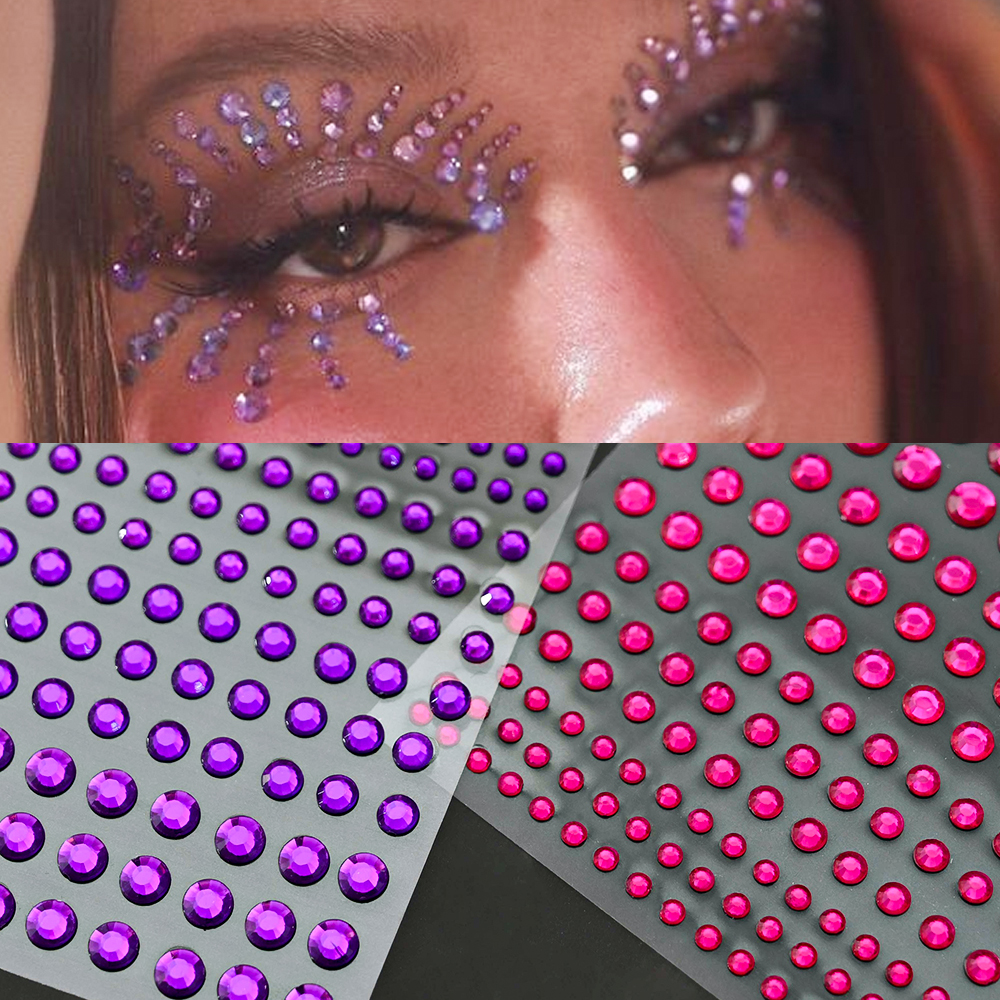 Stickers Rhinestone On The Face, DIY Face Jewels Self Adhesive Temporary Tattoo, Festival Party Diamonds