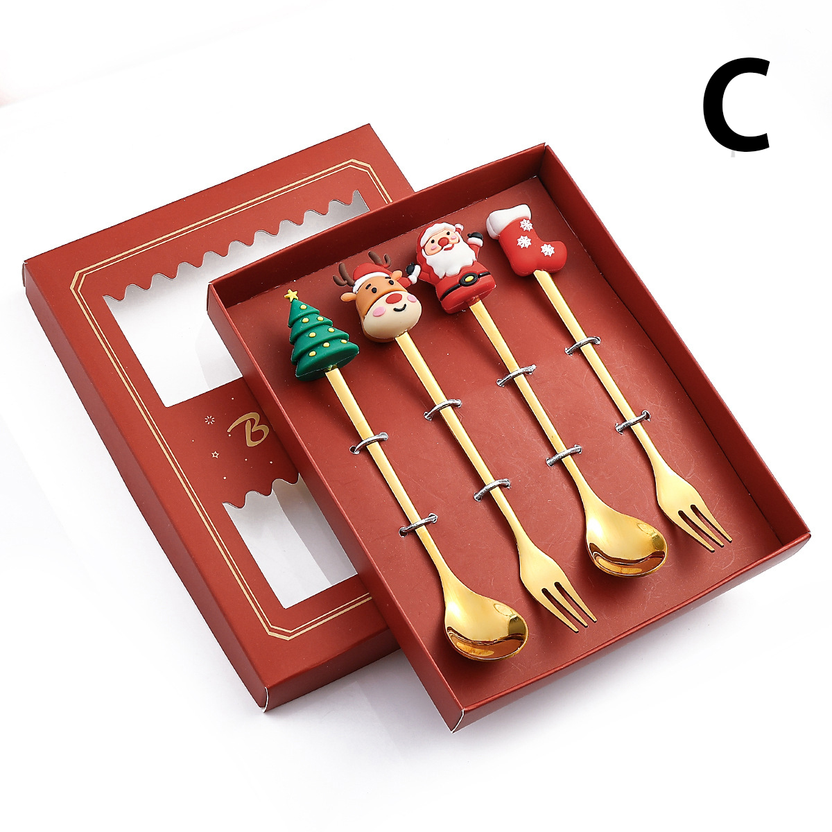 Stainless Steel Leeseph Spoons, Christmas Pendant Coffee Spoon, Tea Dessert Spoon, Xmas Party Gift Set