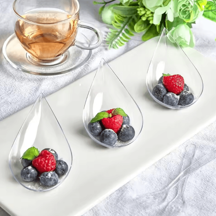 10PCS Reusable Mini Appetizer Plates – Unbreakable Plastic Tasting Cups for Desserts & Sauces